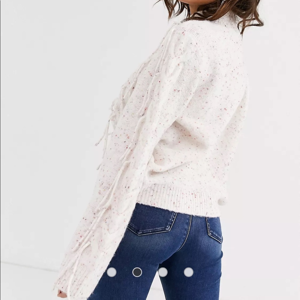 Cable Knit Jumper With Tassle Detail